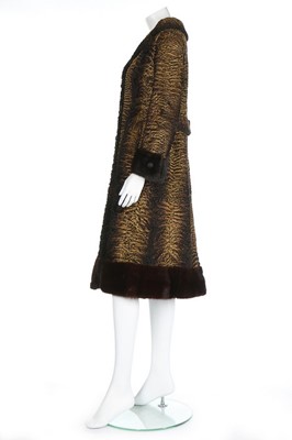 Lot 158 - A Chanel couture dégradé astrakhan coat, late...