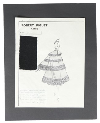 Lot 21 - Three Robert Piguet pencil sketches with...
