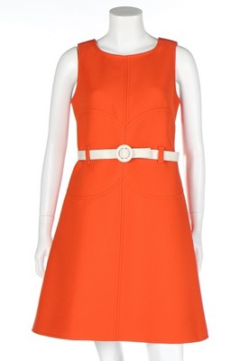 Lot 179 - A Courrèges orange wool dress, 1969, Paris and...