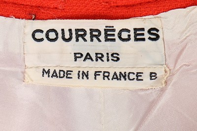 Lot 179 - A Courrèges orange wool dress, 1969, Paris and...