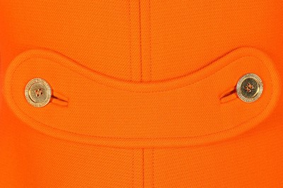 Lot 176 - A Courrèges orange wool mini-dress and coat,...