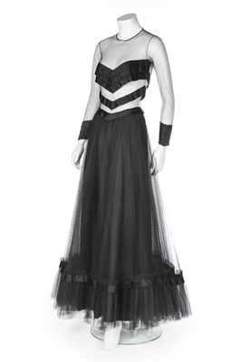 Lot 193 - A Loris Azzaro black tulle and satin ribbon...