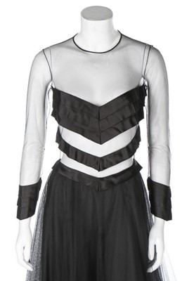 Lot 193 - A Loris Azzaro black tulle and satin ribbon...