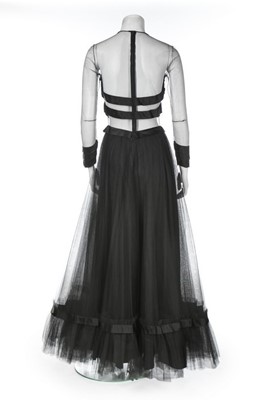 Lot 193 - A Loris Azzaro black tulle and satin ribbon...