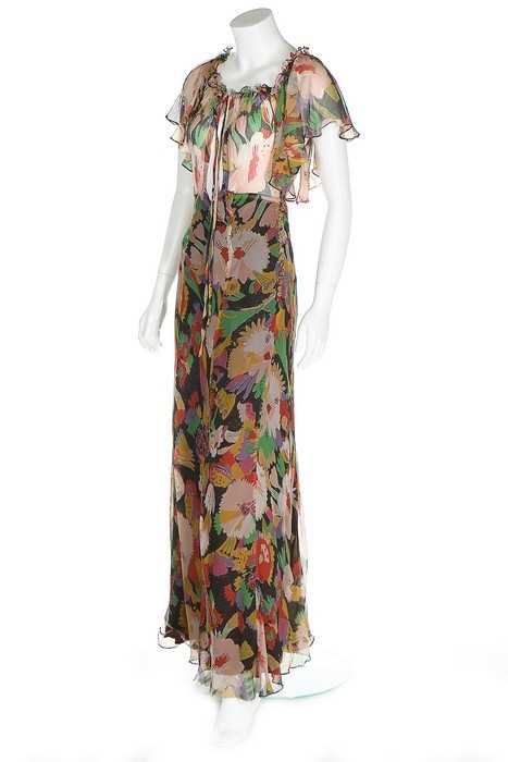 Lot 201 - An Ossie Clark/Celia Birtwell printed chiffon...