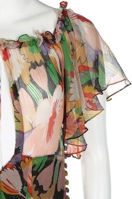 Lot 201 - An Ossie Clark/Celia Birtwell printed chiffon...