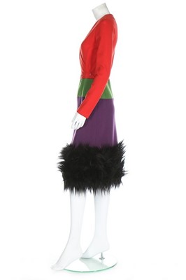 Lot 180 - A Lanvin couture knitted jersey colour block...