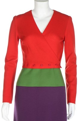 Lot 180 - A Lanvin couture knitted jersey colour block...