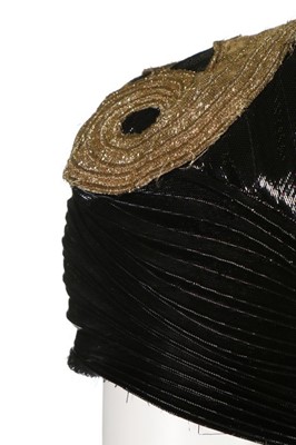 Lot 220 - An Antony Price slinky pleated black lurex...