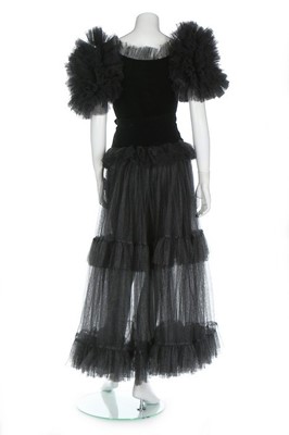 Lot 224 - An Yves Saint Laurent black tulle and velvet...