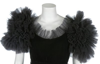 Lot 224 - An Yves Saint Laurent black tulle and velvet...