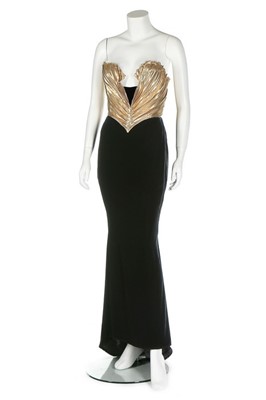 Lot 226 - A Thierry Mugler black velvet sheath, Spring,...