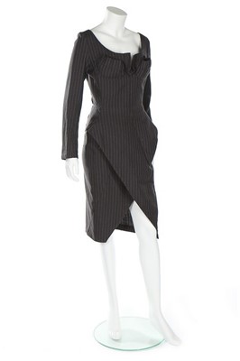 Lot 241 - A rare John Galliano pinstriped wool dress,...