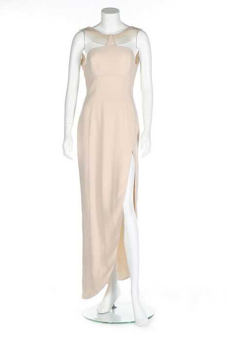 Lot 225 - A Thierry Mugler oyster crêpe evening gown,...