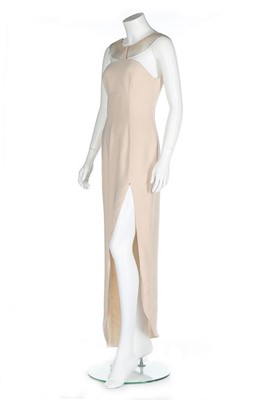 Lot 225 - A Thierry Mugler oyster crêpe evening gown,...