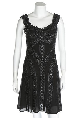 Lot 304 - An Alexander McQueen black crêpe georgette and...