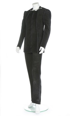 Lot 237 - A Maison Martin Margiela black suede ensemble,...