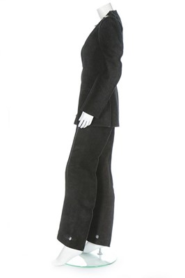 Lot 237 - A Maison Martin Margiela black suede ensemble,...