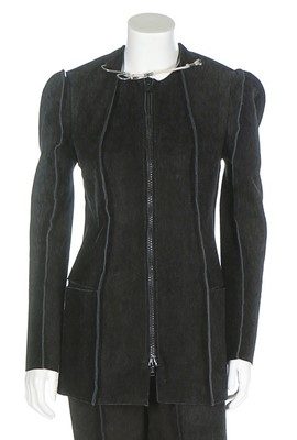 Lot 237 - A Maison Martin Margiela black suede ensemble,...