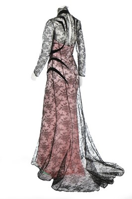 Lot 221 - A dramatic Thierry Mugler pink satin and black...