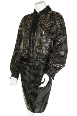 Lot 215 - A fine Gianni Versace studded leather...