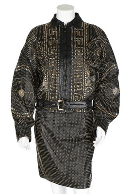 Lot 215 - A fine Gianni Versace studded leather...