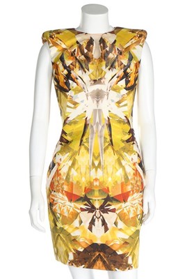 Lot 305 - An Alexander McQueen yellow crystal print...