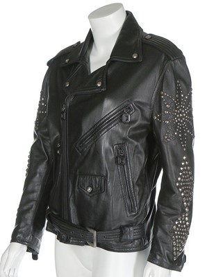 Lot 217 - A Gianni Versace studded black leather jacket,...