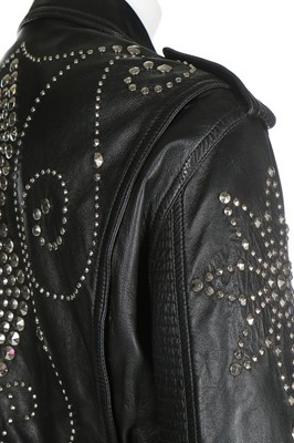Lot 217 - A Gianni Versace studded black leather jacket,...