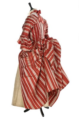 Lot 48 - A fine striped robe à la polonaise, French,...