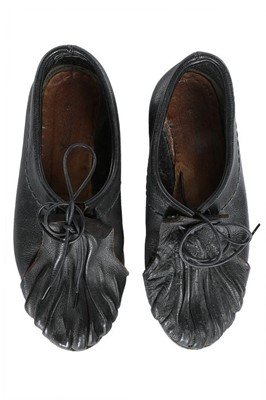 Lot 296 - A rare pair of Yohji Yamamoto black leather...