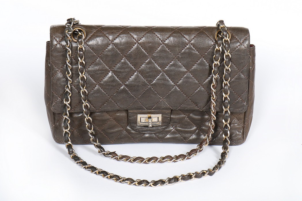 60s Quilted Leather Purse / 1960s Chanel Inspired Purse / The