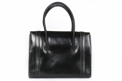 Lot 1 - An Hermès black leather 'Drag' bag, 1960s,...