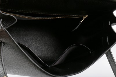 Lot 9 - An Hermès black Fjord leather Kelly bag, 1995,...
