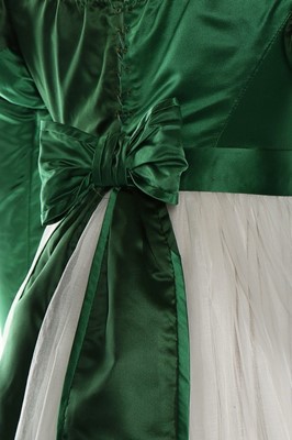 Lot 47 - A green satin and whitework ensemble, circa...