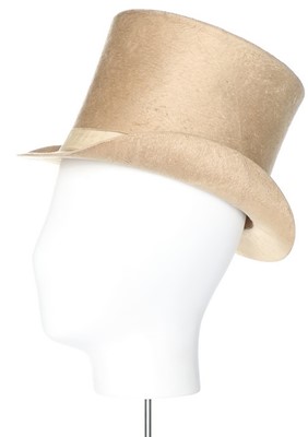 Lot 49 - A pale fawn beaver top hat, circa 1850-60, the...
