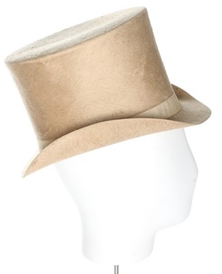 Lot 49 - A pale fawn beaver top hat, circa 1850-60, the...