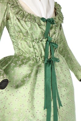 Lot 45 - A rare brocaded satin pregnancy robe, 1790s,...