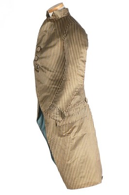 Lot 43 - A striped satin tailcoat, circa 1790, with...