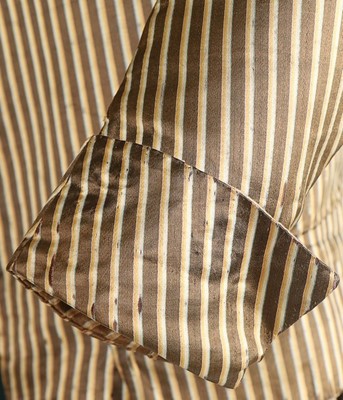 Lot 43 - A striped satin tailcoat, circa 1790, with...