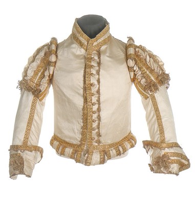Lot 29 - A rare ivory satin doublet worn by a Gentleman...