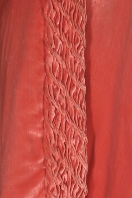 Lot 60 - A Jean Patou couture coral pink velvet...