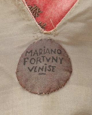 Lot 63 - A Mariano Fortuny stencilled pink velvet...