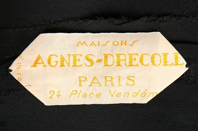 Lot 98 - A Maison Agnès-Drecoll black crêpe evening...
