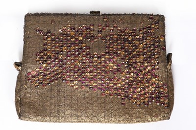 Lot 107 - An early Chanel beaded gold lamé evening purse,...