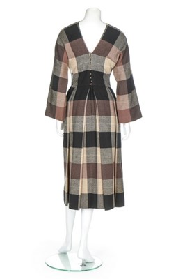 Lot 112 - A good Claire McCardell tartan wool day dress,...