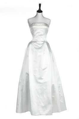 Lot 135 - A Jacques Heim ice-blue satin ball gown, mid...