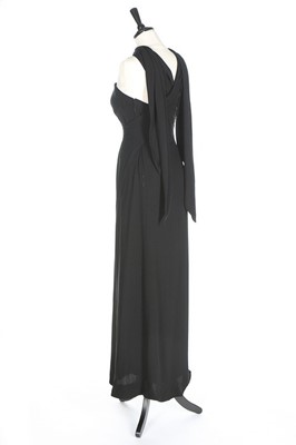 Lot 126 - A Jacques Griffe couture black silk crêpe...