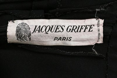 Lot 126 - A Jacques Griffe couture black silk crêpe...