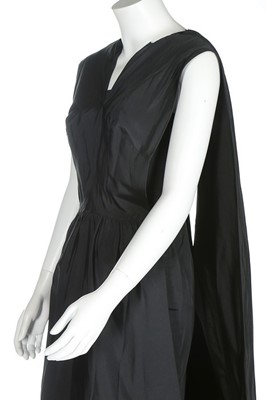 Lot 131 - A Pauline Trigère black faille cocktail dress...